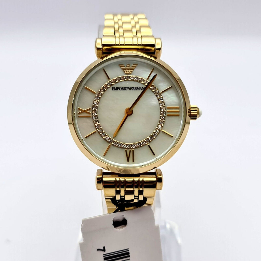 Buy Emporio Armani Classic Mother of Pearl Dial Gold Steel Strap Watch for Women - AR1907 in Pakistan