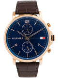 Buy Tommy Hilfiger Mens Quartz Leather Strap Blue Dial 44mm Watch - 1710418 in Pakistan