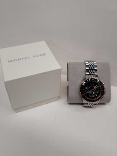 Buy Michael Kors Mens Silver Stainless Steel Black Dial 44mm Watch - Mk8725 in Pakistan