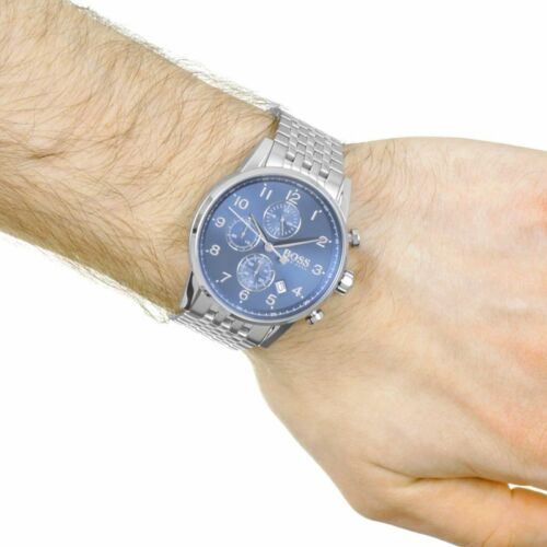 Buy Hugo Boss Mens Quartz Stainless Steel Blue Dial 44mm Watch - 1513498 in Pakistan