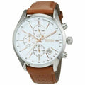 Buy Hugo Boss Mens Chronograph Quartz Leather Strap White Dial 44mm Watch - 1513475 in Pakistan