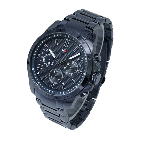 Buy Tommy Hilfiger Mens Chronograph Quartz Stainless Steel Blue Dial 46mm Watch - 1791560 in Pakistan