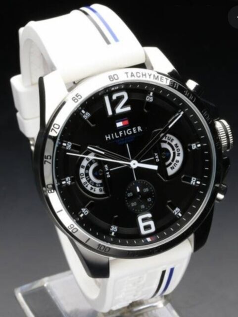 Buy Tommy Hilfiger Mens Quartz Silicone Strap Black Dial 46mm Watch - 1791475 in Pakistan