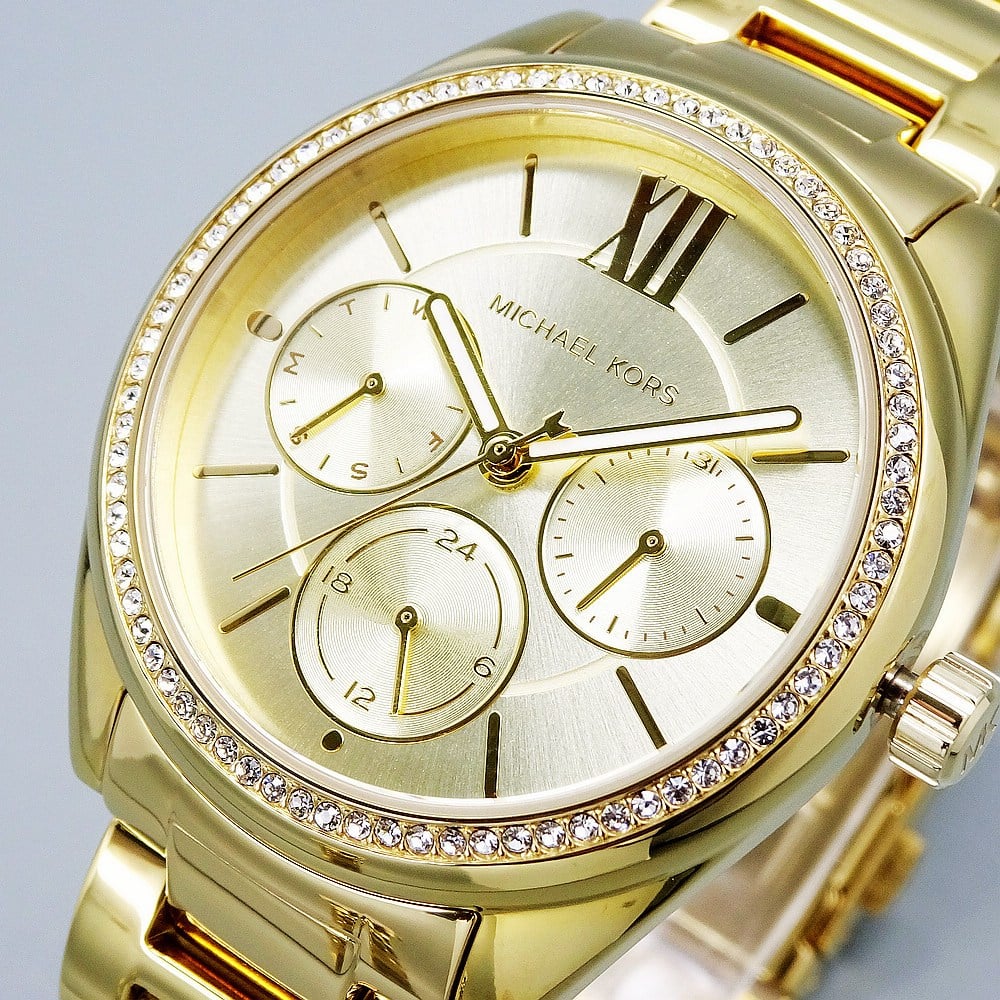 Buy Michael Kors Silver Dial Gold Steel Strap Watch for Women - MK7090 in Pakistan