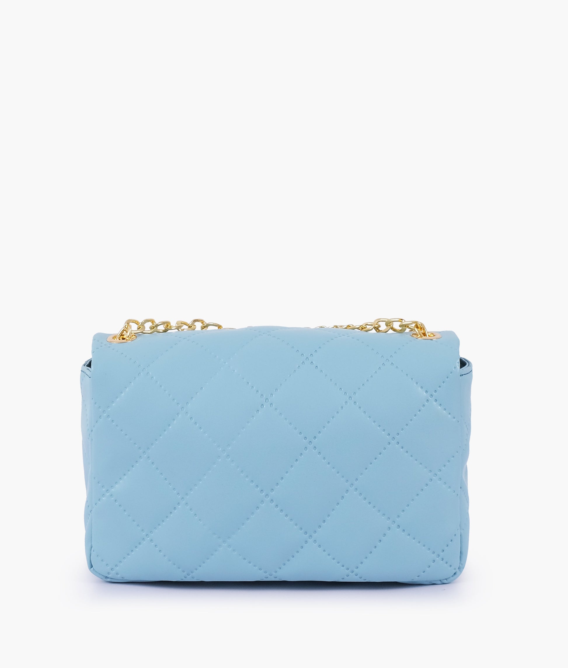 Buy Sky Blue quilted mini bag with chain in Pakistan