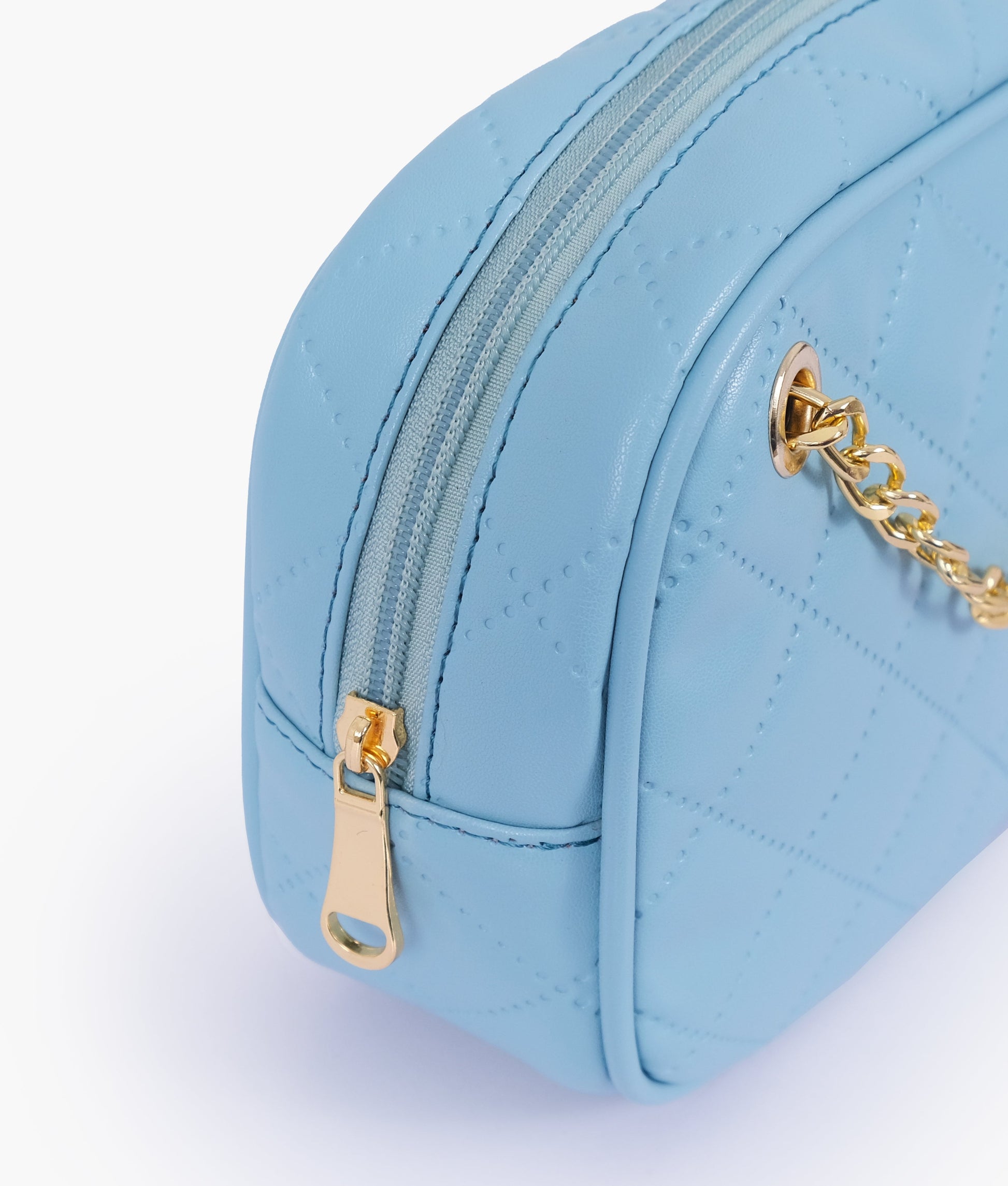 Buy Sky blue quilted rectangle cross-body bag in Pakistan