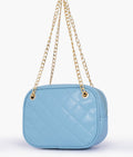 Buy Sky blue quilted rectangle cross-body bag in Pakistan