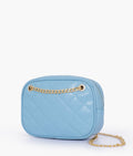 Buy Sky blue quilted rectangle cross-body bag in Pakistan