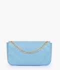 Buy Sky blue quilted small shoulder bag with chain in Pakistan