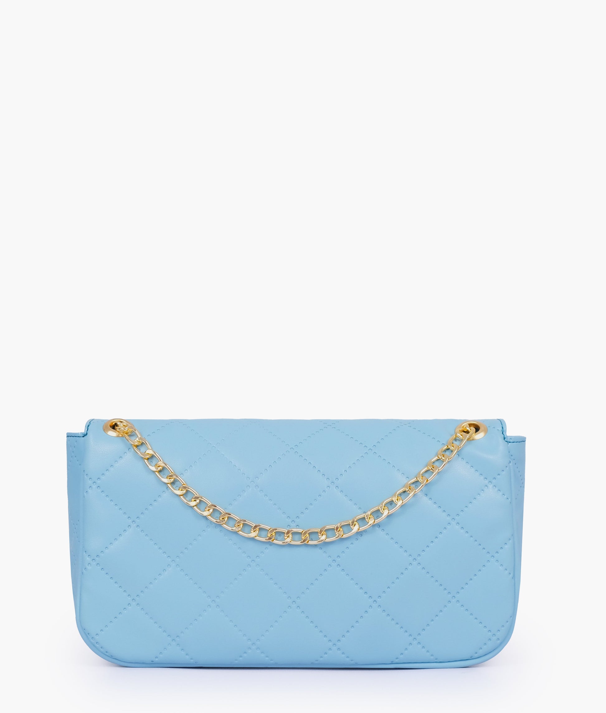 Buy Sky blue quilted small shoulder bag with chain in Pakistan