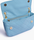 Buy Sky blue quilted small shoulder bag with chain in Pakistan