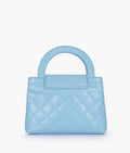 Buy Sky blue flap quilted bag with top handle in Pakistan