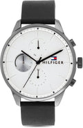 Buy Tommy Hilfiger Chase White Dial Black Leather Strap Watch for Men - 1791489 in Pakistan