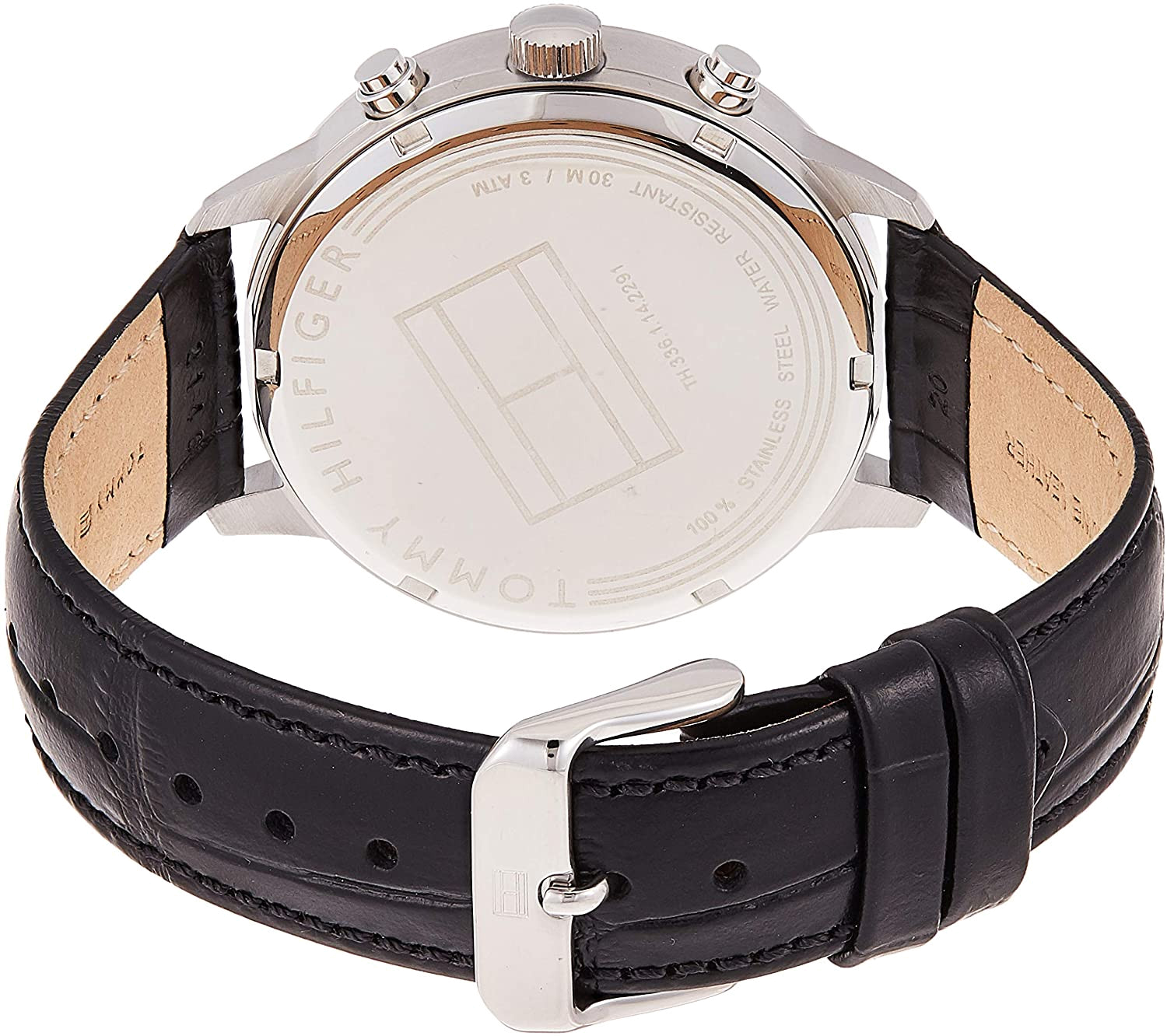 Buy Tommy Hilfiger Casual Grey Dial Black Leather Strap Watch for Men - 1710361 in Pakistan