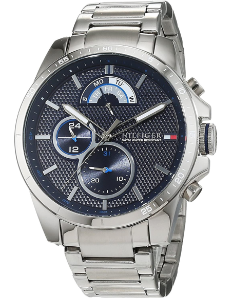 Buy Tommy Hilfiger Mens Quartz Stainless Steel Blue Dial 48mm Watch - 1791348 in Pakistan