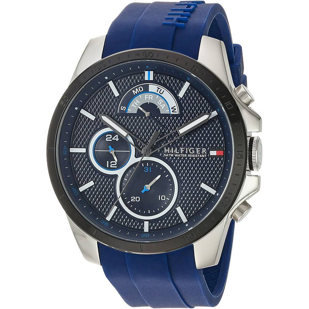 Buy Tommy Hilfiger Mens Quartz Silicone Strap Blue Dial 46mm Watch - 1791350 in Pakistan