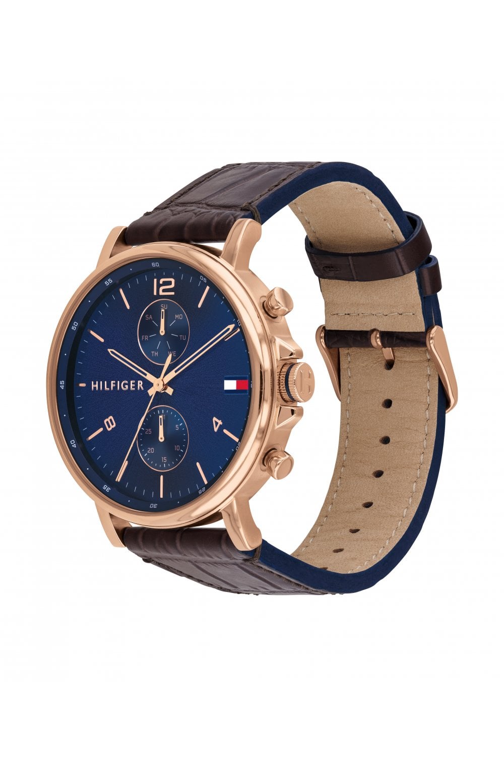 Buy Tommy Hilfiger Mens Quartz Leather Strap Blue Dial 44mm Watch - 1710418 in Pakistan