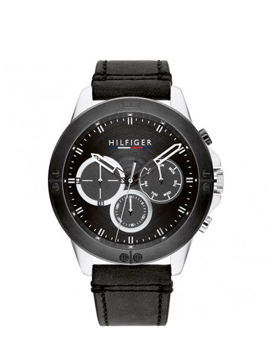 Buy Tommy Hilfiger Men's Quartz Leather Strap Black Dial 46mm Harley Watch 1791894 in Pakistan