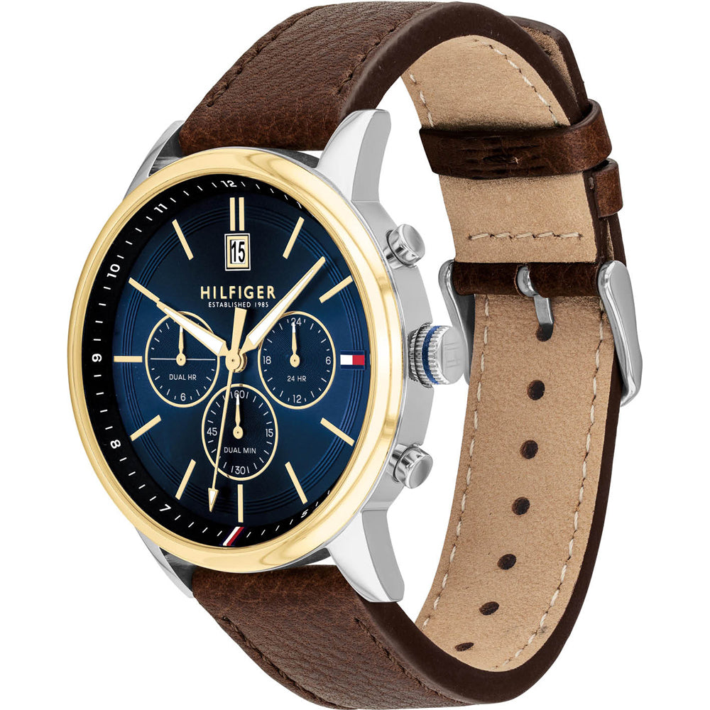 Buy Tommy Hilfiger Leonard Blue Dial Brown Leather Strap Watch for Men - 1791980 in Pakistan