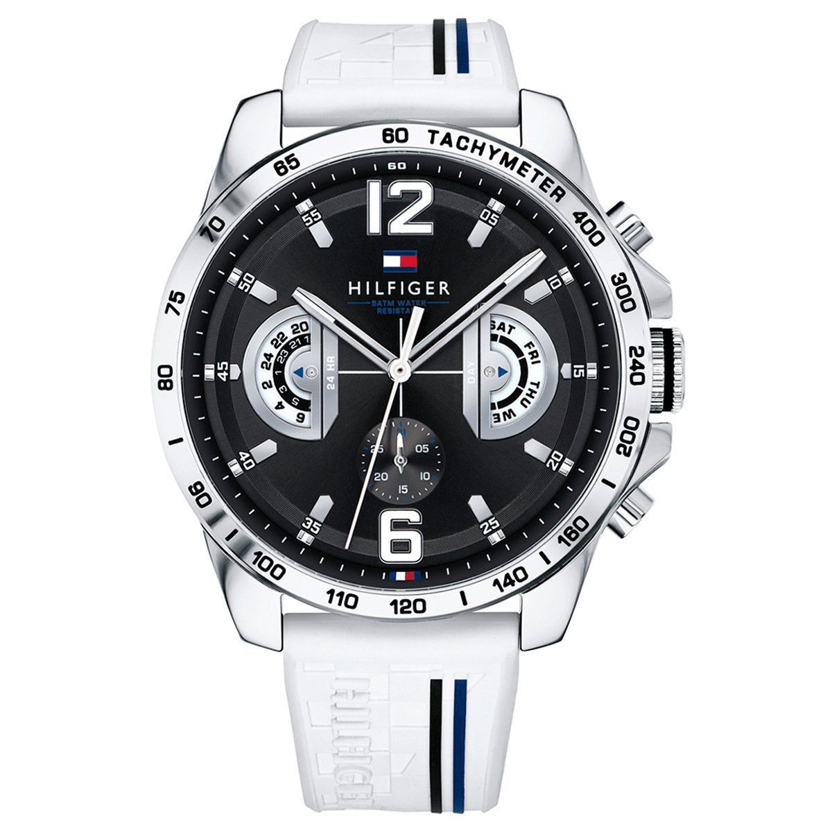 Buy Tommy Hilfiger Mens Quartz Silicone Strap Black Dial 46mm Watch - 1791475 in Pakistan