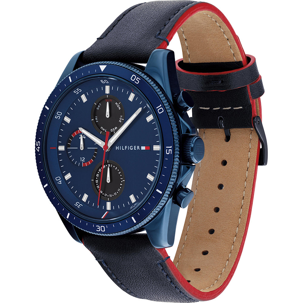 Buy Tommy Hilfiger Parker Blue Dial Blue Leather Strap Watch for Men - 1791839 in Pakistan