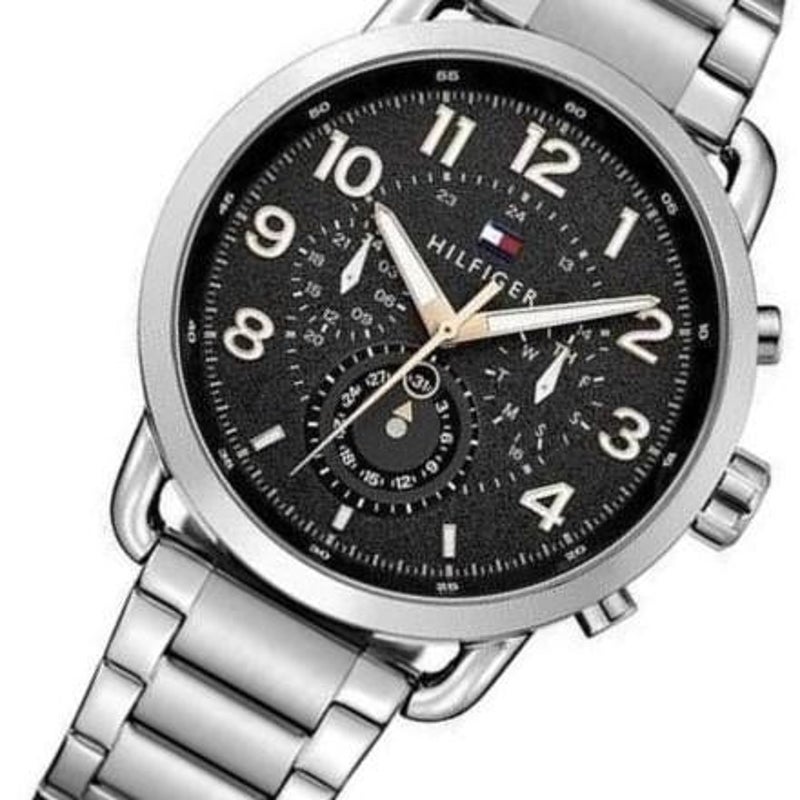 Buy Tommy Hilfiger Mens Quartz Stainless Steel Black Dial 46mm Watch - 1791422 in Pakistan