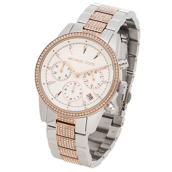 Buy Michael Kors Ritz Chronograph Quartz Crystal Silver Dial Ladies Watch - Mk6651 in Pakistan