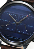 Buy Tommy Hilfiger Mens Quartz Brown Leather Strap Blue Dial 44mm Watch - 1791593 in Pakistan