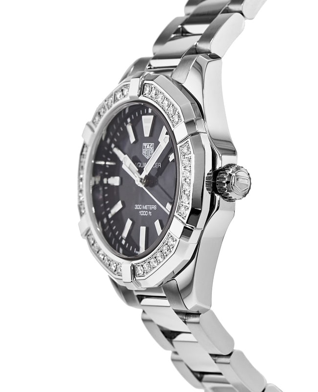 Buy Tag Heuer Aquaracer Black Dial with Diamonds Silver Steel Strap Watch for for Women - WAY131P.BA0748 in Pakistan