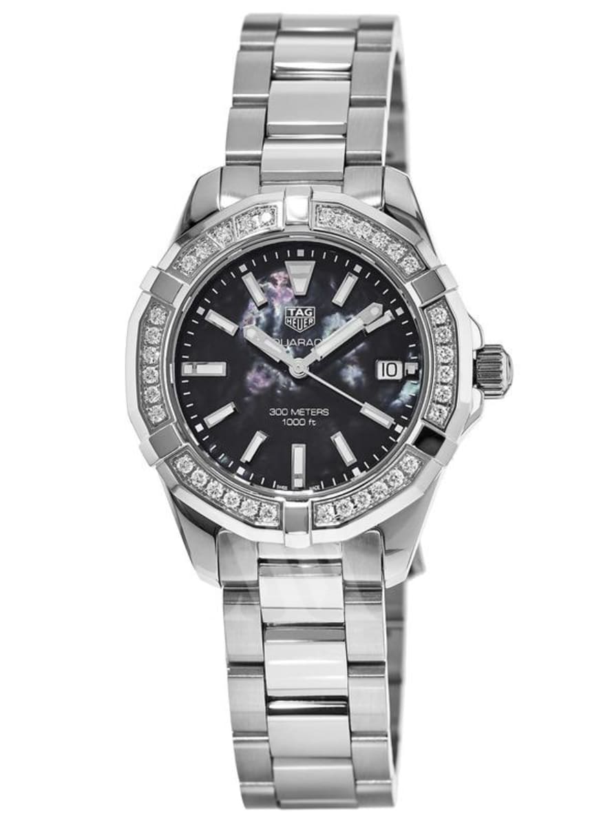 Buy Tag Heuer Aquaracer Black Dial with Diamonds Silver Steel Strap Watch for for Women - WAY131P.BA0748 in Pakistan