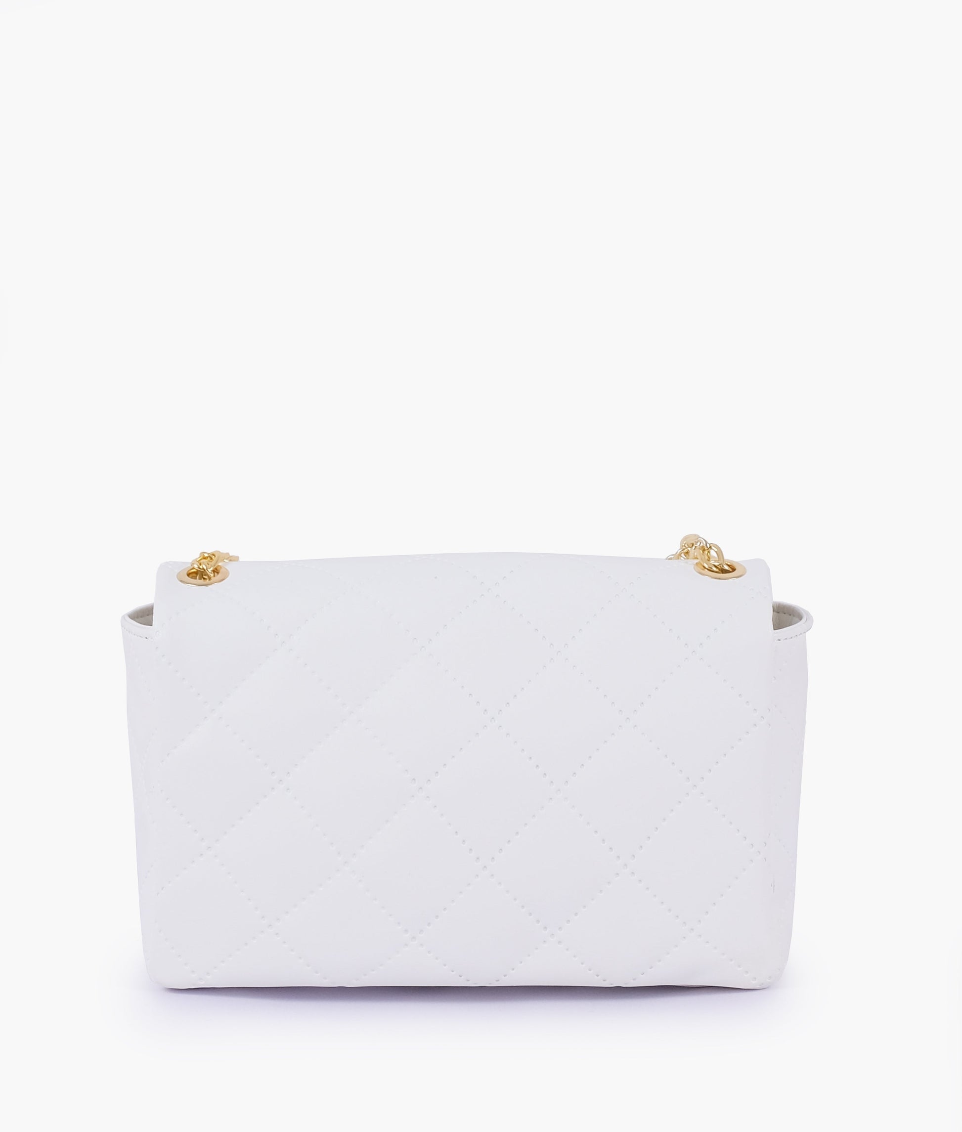 Buy White quilted mini bag with chain in Pakistan