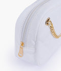 Buy White quilted rectangle cross-body bag in Pakistan