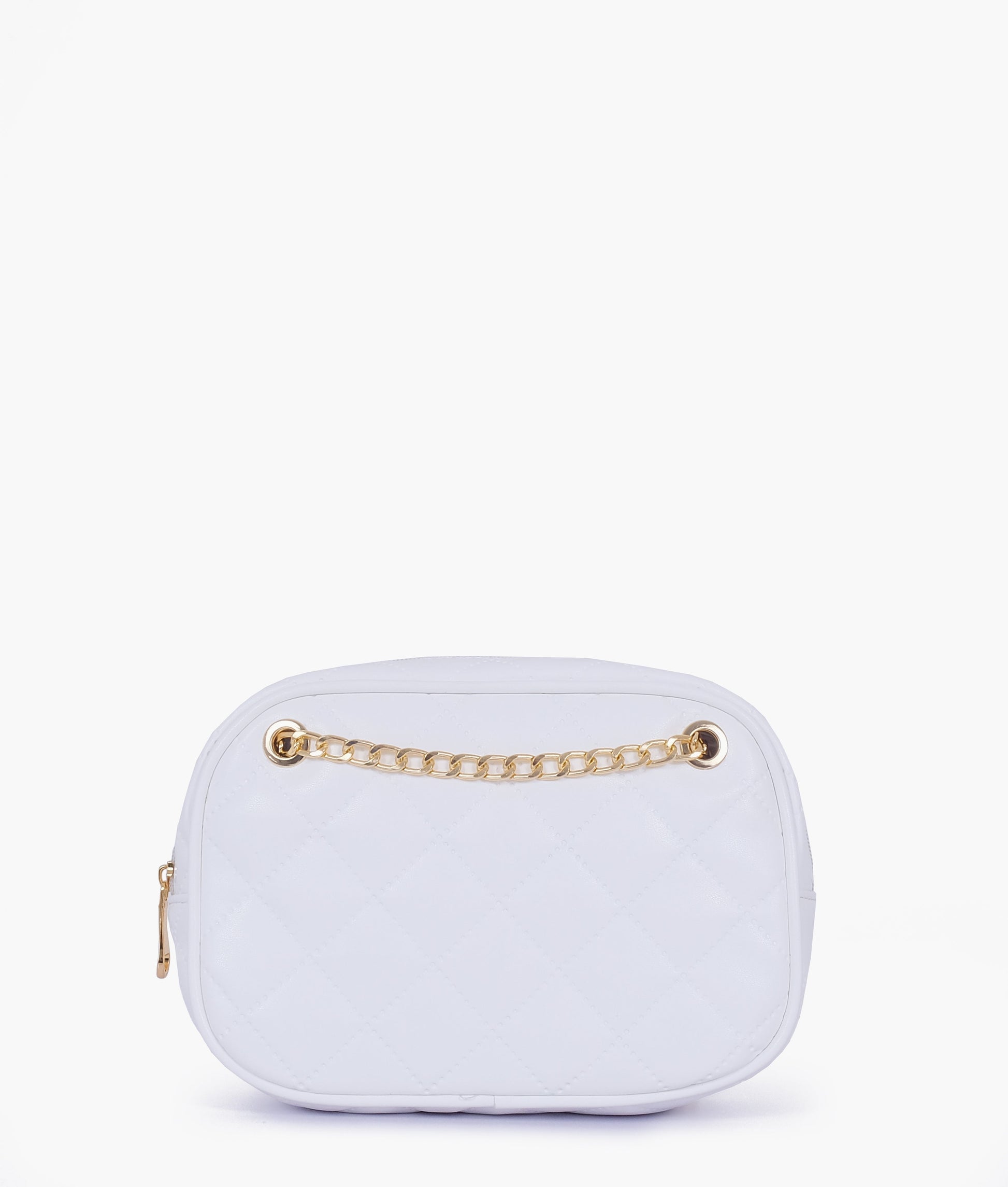 Buy White quilted rectangle cross-body bag in Pakistan