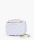 Buy White quilted rectangle cross-body bag in Pakistan