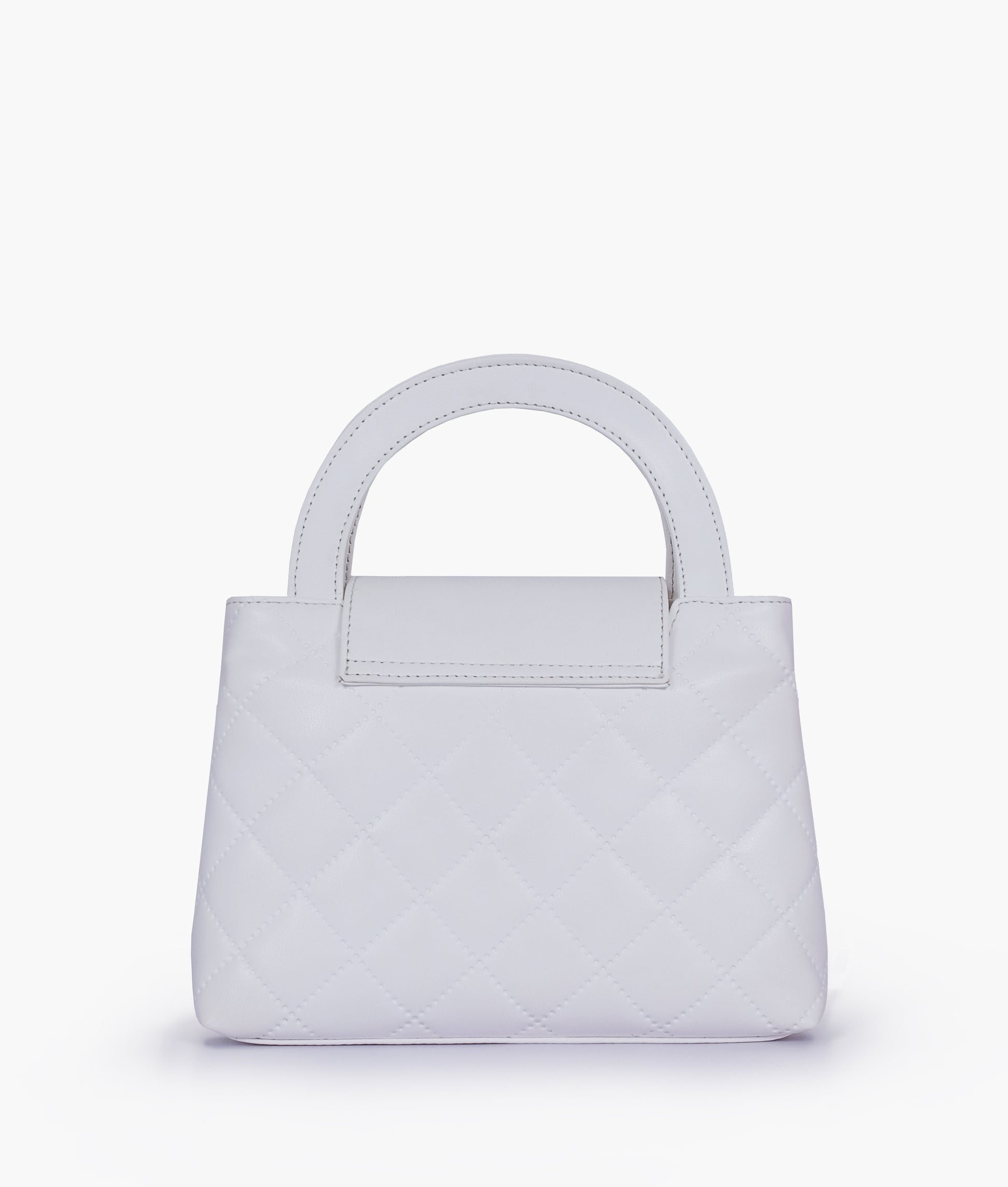 Buy White flap quilted bag with top handle in Pakistan