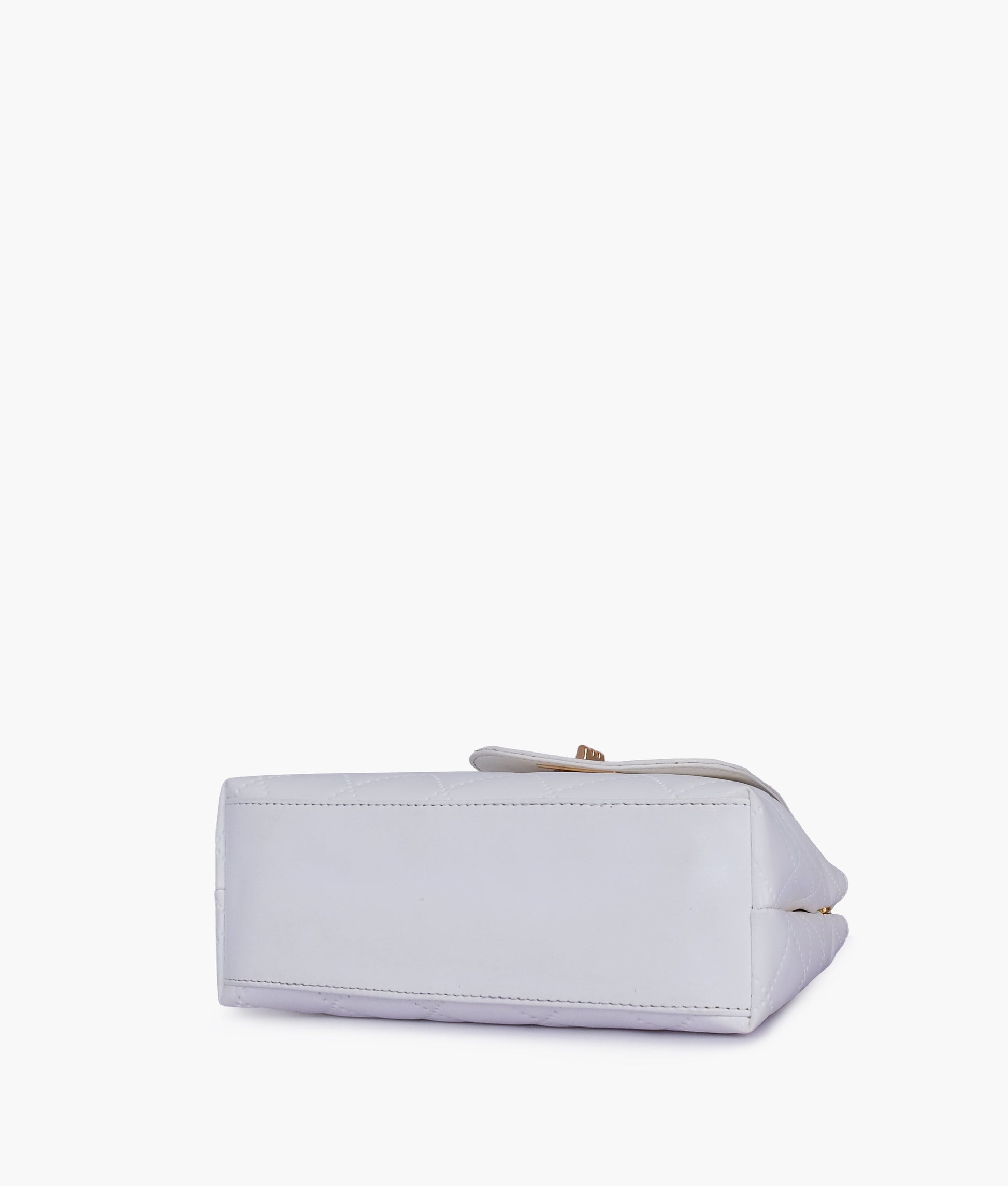 Buy White flap quilted bag with top handle in Pakistan