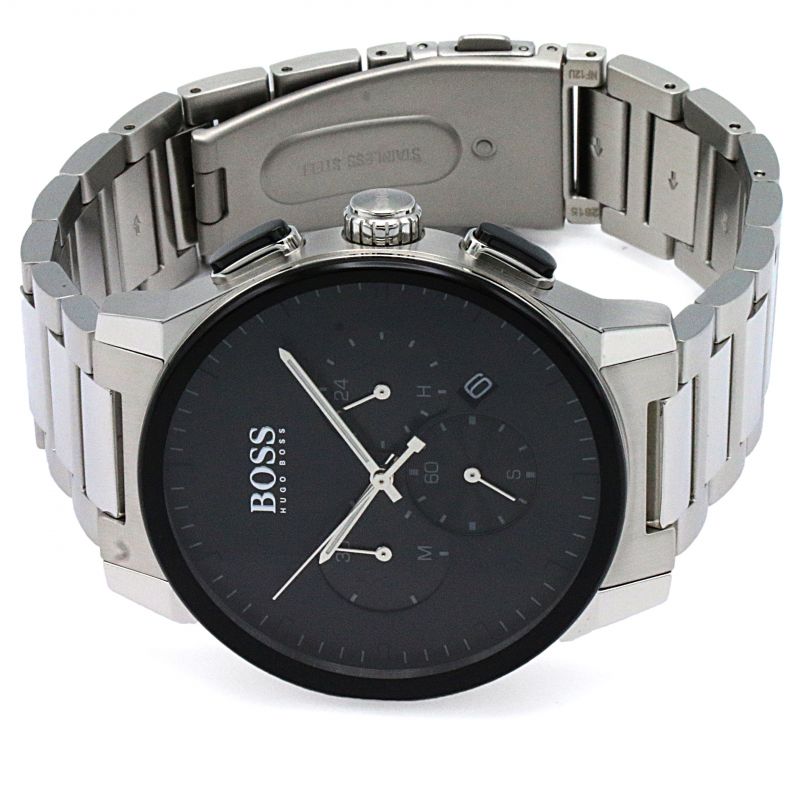 Buy Hugo Boss Mens Chronograph Quartz Stainless Steel Black Dial 44mm Watch - 1513762 in Pakistan