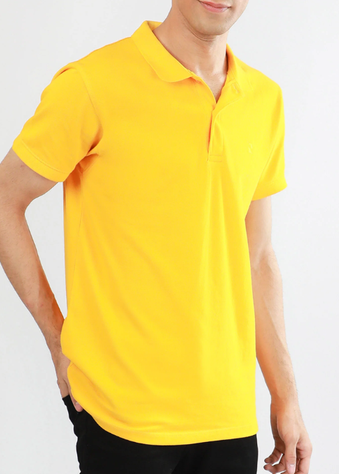 Buy Unisex Basic Plain Polo Shirt - Yellow in Pakistan