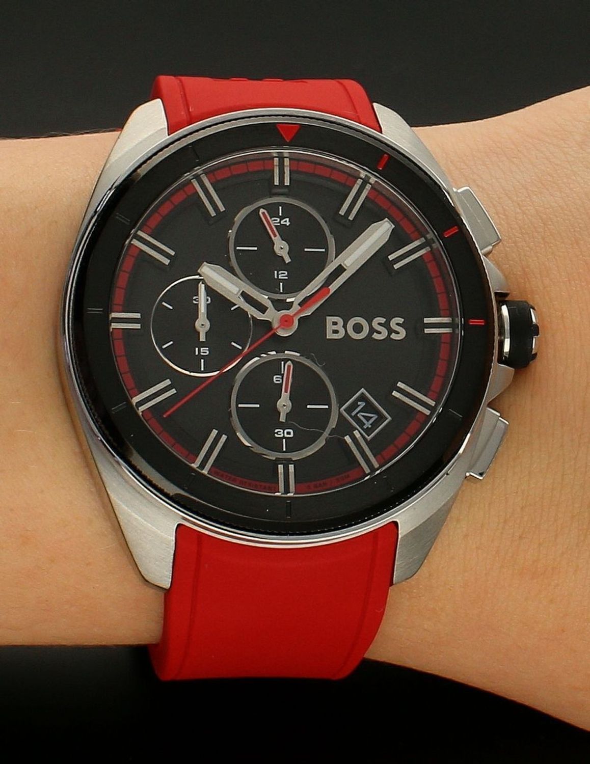 Buy Hugo Boss Mens Volane Red Chronograph Watch - 1513959 in Pakistan