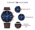 Buy Tommy Hilfiger Mens Quartz Leather Strap Blue Dial 44mm Watch - 1710418 in Pakistan