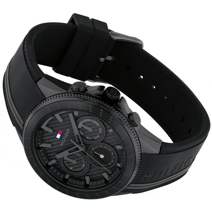 Buy Tommy Hilfiger Mens Quartz Black Silicone Strap Black Dial 47mm Watch - 1791861 in Pakistan