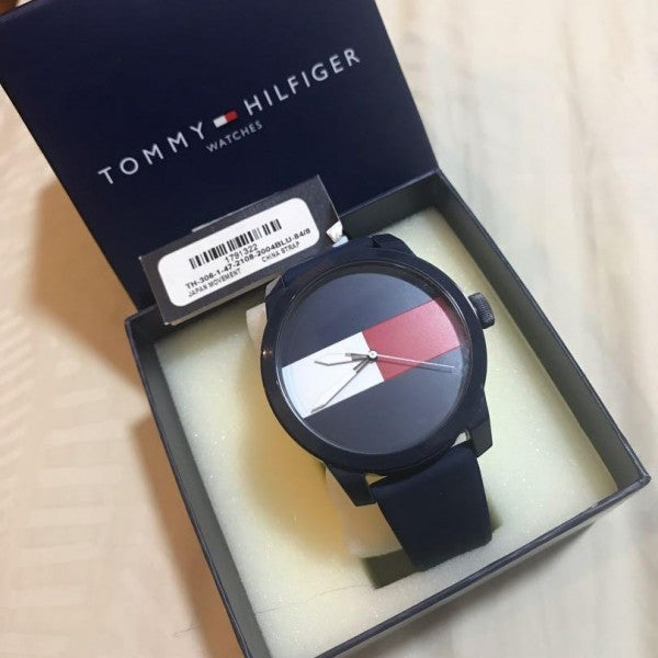 Buy Tommy Hilfiger Mens Quartz Silicone Strap Blue Dial 46mm Watch - 1791761 in Pakistan