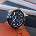 Buy Men's Chronograph Quartz Forrester Blue Leather Strap Blue Dial 46Mm Watch in Pakistan