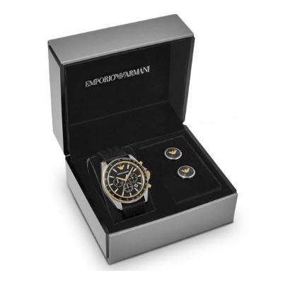 Buy Emporio Armani Men’s Chronograph Quartz Black Silicone Strap 44mm Watch - AR80003 in Pakistan