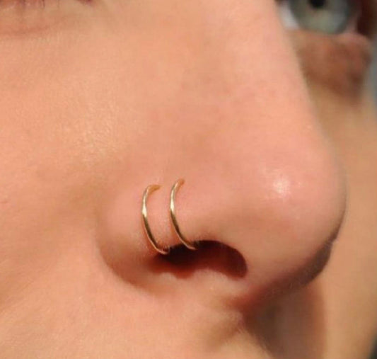 Buy Bling On Jewels Double Fake Nose Ring - Gold in Pakistan