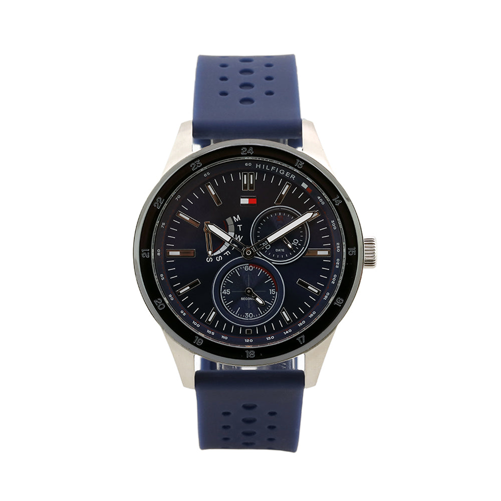 Buy Tommy Hilfiger Quartz Blue Silicone Strap Blue Dial 44mm Watch for Men - 1791635 in Pakistan