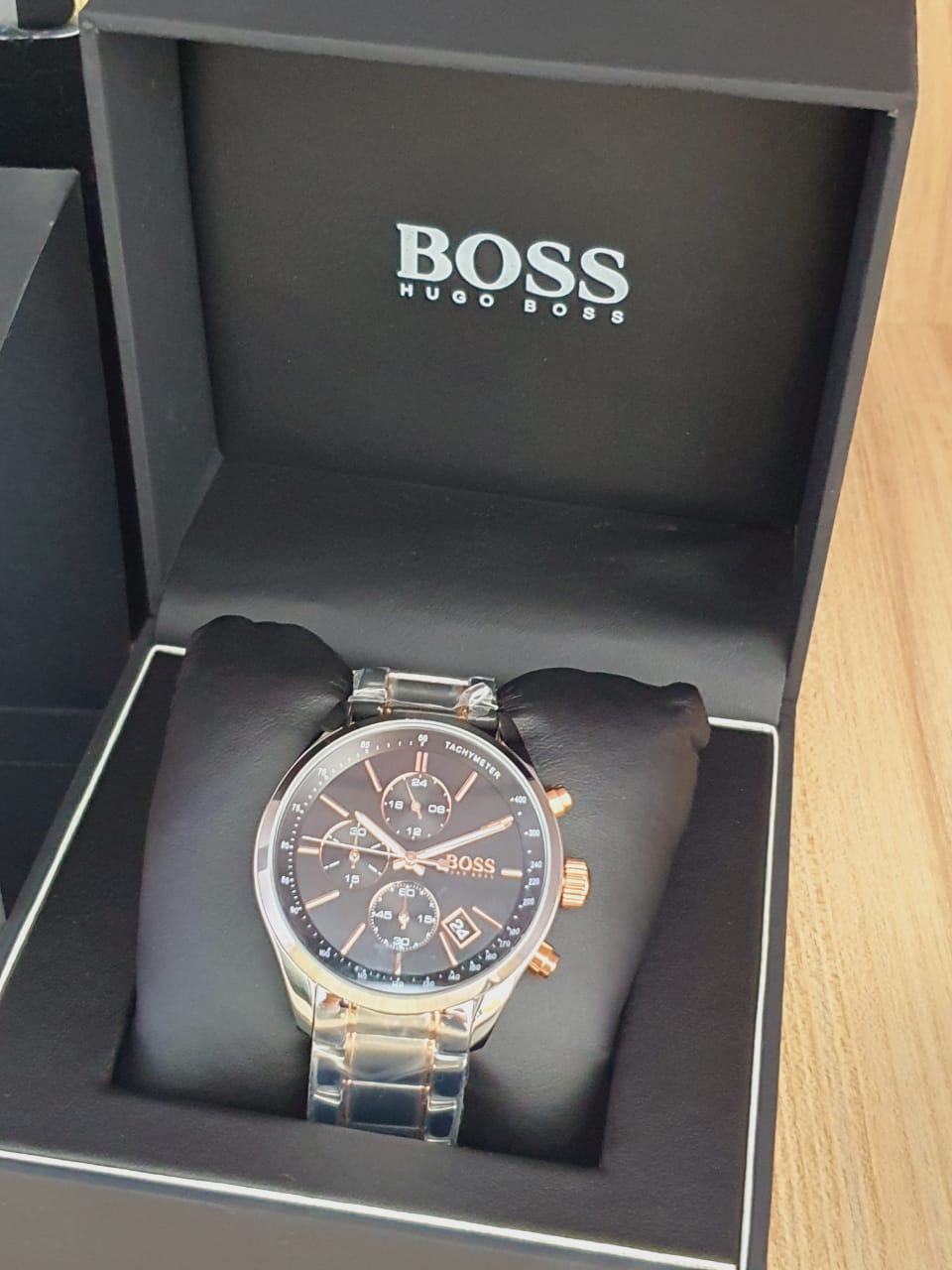 Buy Hugo Boss Mens Chronograph Quartz Grand Prix Stainless Steel Black Dial 44mm Watch - 1513473 in Pakistan