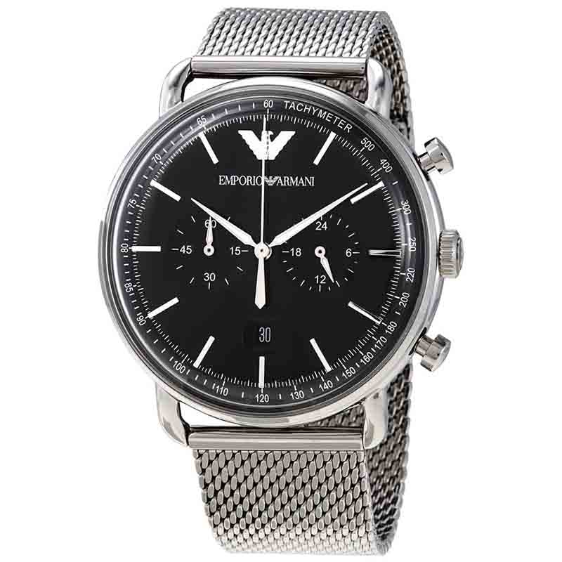 Buy Emporio Armani Men’s Chronograph Stainless Steel Black Dial 43mm Watch - AR11104 in Pakistan