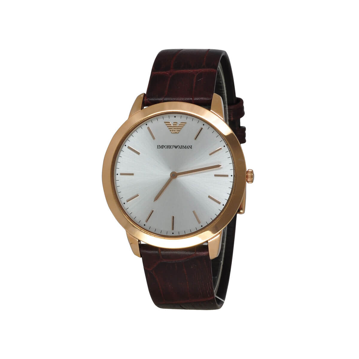 Buy Emporio Armani Quartz Brown Leather Strap Silver Dial 42mm Watch for Men - Ar1743 in Pakistan