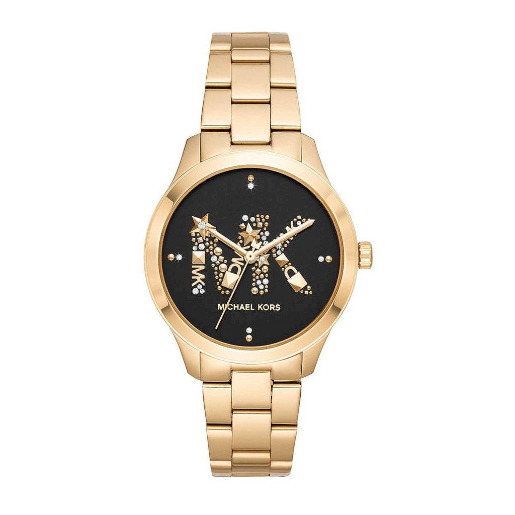 Buy Michael Kors Womens Quartz Runway Gold Stainless Steel Black Dial 38mm Watch - Mk6682 in Pakistan